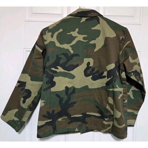 Military Camo Jacket Shirt Woodland Kids Fatigues Size 18 USMC Parris Island - Picture 4 of 5